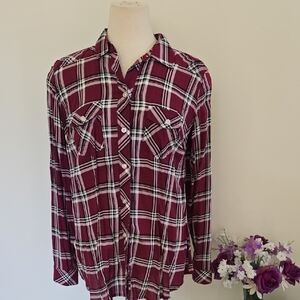 Torrid Challis Button-Down Long Sleeve Shirt